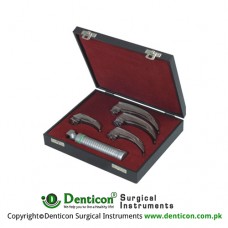 Corona™ Premium Fiber Optic McIntosh Larynogscope Set With Battery Handle Ref:- AN-590-01 and Blades Ref:- AN-410-00 to AN-410-01 Stainless Steel,